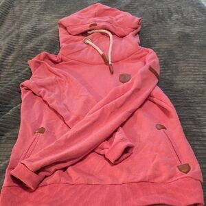 Wanakome Pink Cowl Neck Hoodie